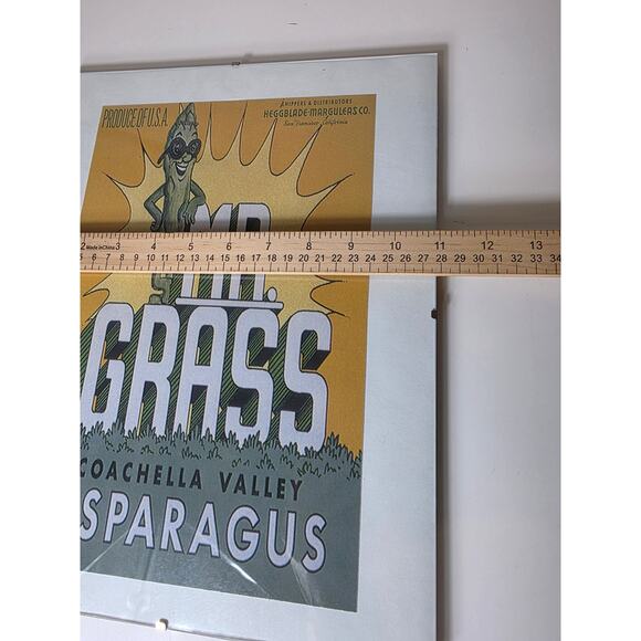 Vintage Mr. Grass Asparagus 1980s Crate Label Print Poster Art Style - Picture 4 of 8